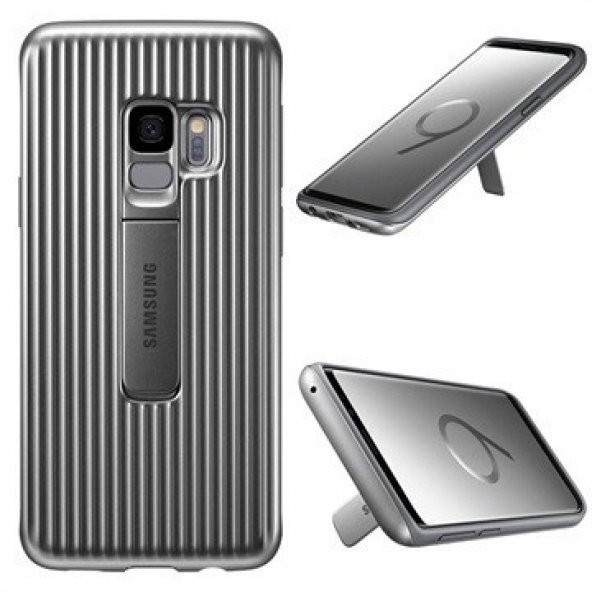 Samsung S9 G960 Protective Standing Kılıf Gümüş EF-RG960CSEGWW - 2