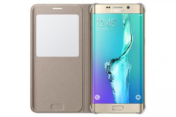 Samsung S6 Edge+ Plus S-View Kılıf Altın - EF-CG928PFEGTR - 3