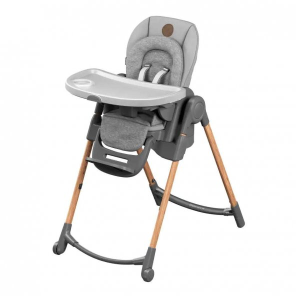 Maxi-Cosi Minla 6sı Bir Arada  Ahşap Görünümlü Mama Sandalyesi Essential Grey