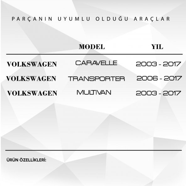 VW  Transporter, Multivan, Caravelle için Arka Silecek Kol Kapağı - 3