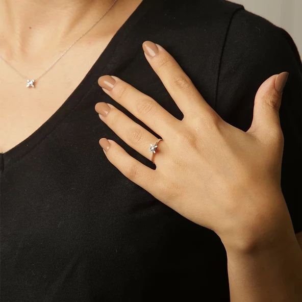 Pırlanta Tektaş Yüzük - Resim 2