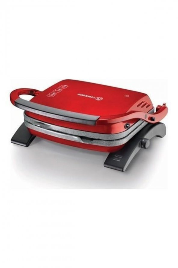 Korkmaz A329-16 Tostkolik Kırmızı 1800 W Granit Tost Makinesi
