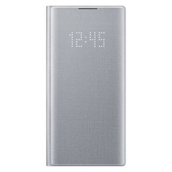 Samsung Note10 LED View Kılıf - Gümüş Gri EF-NN970PSEGTR