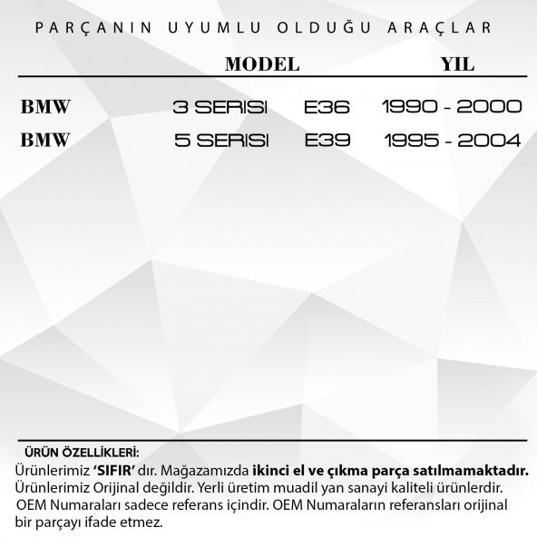 BMW 3 Serisi E36, 5 Serisi E39 için Sunroof Tamir Çubuğu - 2