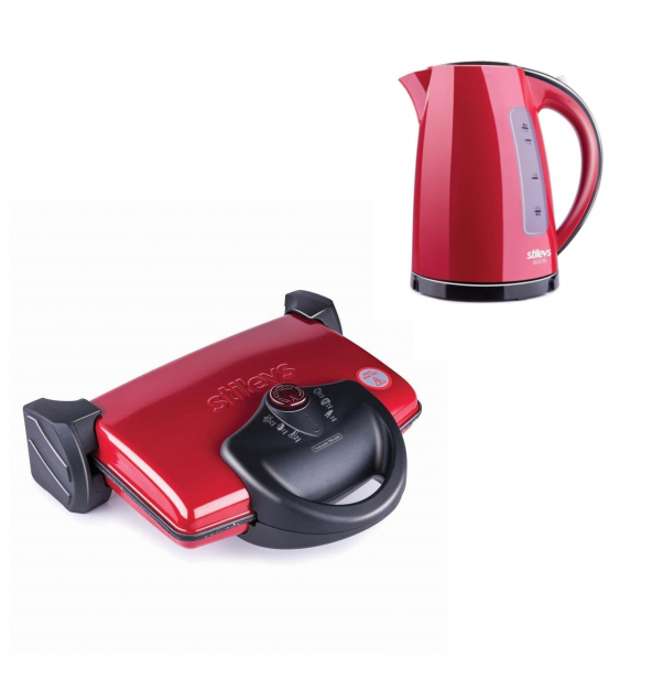 STİLEVS TOST MAKINESİ-STILEVS KETTLE 2 Lİ ÇEYİZ SETİ