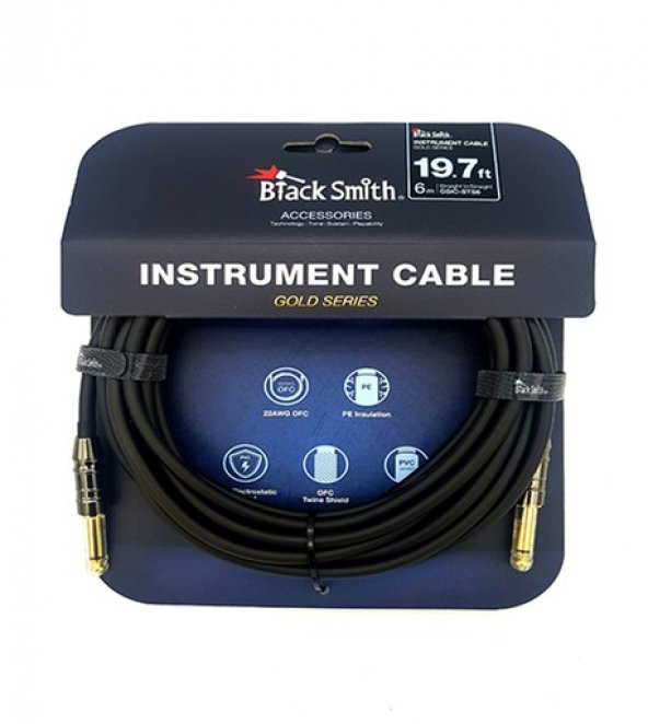 BLACKSMİTH GOLD SERIES INSTRUMENT CABLE STRAIGHT TO STRAIGHT 6m