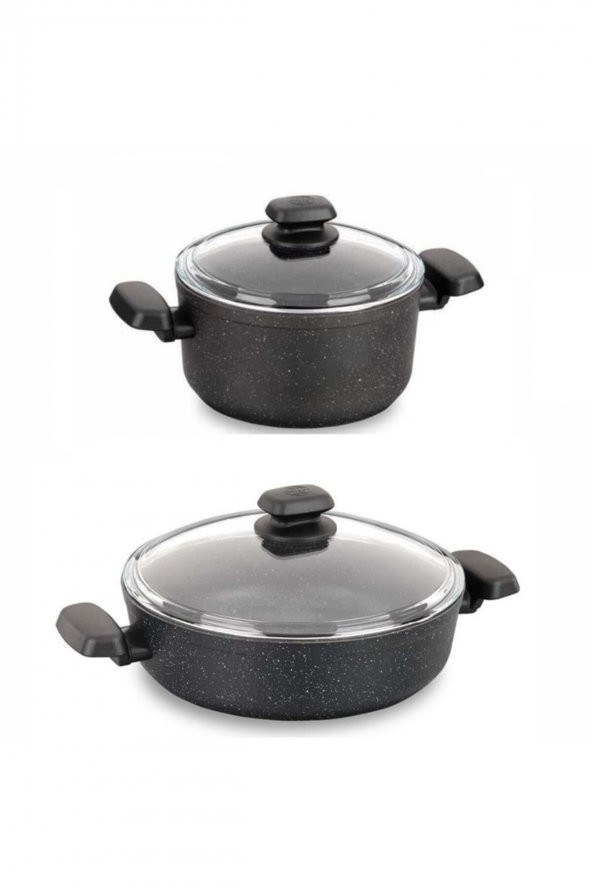 KORKMAZ Ornella 24 Cm Kısa Tencere Ve 20 Cm Derin Tencere