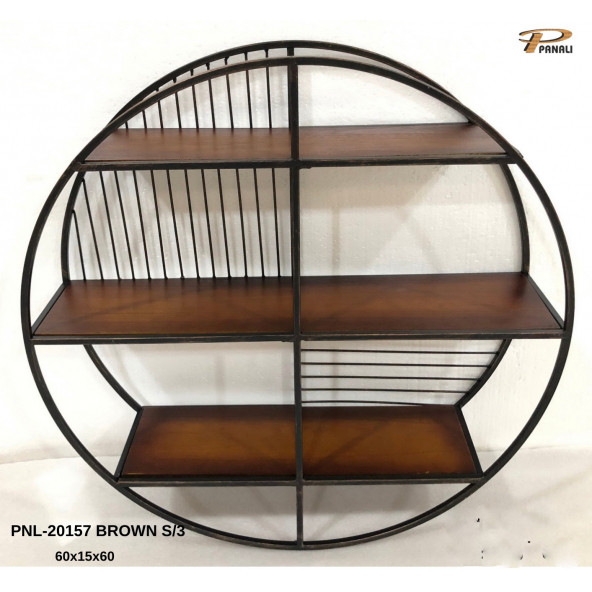 PANALI Ferforje Duvar Rafı Brown 60*15*60