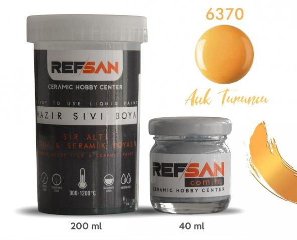 Hazır Çini ve Seramik Boyası 6370 Açık Turuncu 200 ml - Resim 2