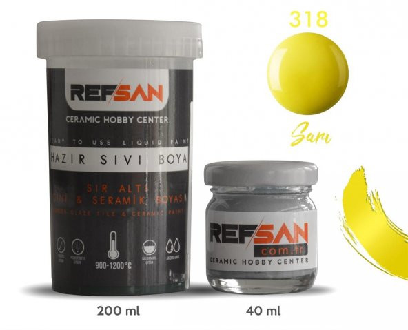 Hazır Çini ve Seramik Boyası 318 Sarı 40 ml - Resim 2