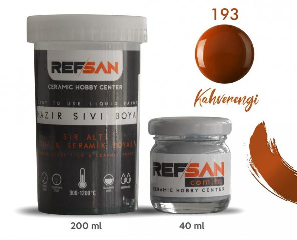Hazır Çini ve Seramik Boyası 193 Kahverengi 40 ml - Resim 2