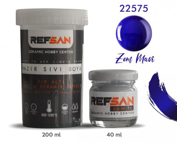 Hazır Çini ve Seramik Boyası 22575 Zem Mavisi 40 ml - Resim 2