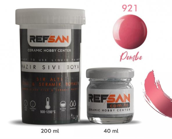 Hazır Çini ve Seramik Boyası 921 Pembe 200 ml - 2