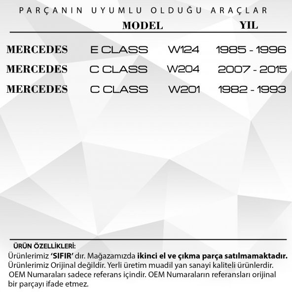 Mercedes E Class W124 için Klima Havalandırma Panel Düğmesi - 2