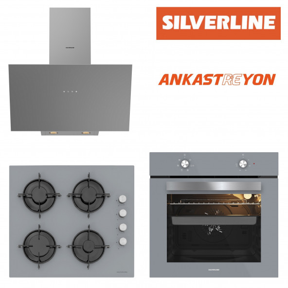 Silverline BO6501S01-CS5349S01-3481 FLAM Gri Cam Ankastre Set