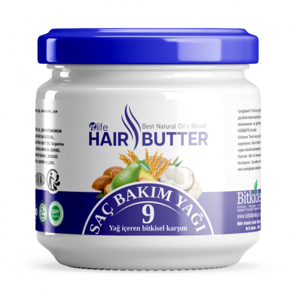 Hair Butter Saç Bakım Kremi 9 Bitkisel Yağ Karışımı Saç Maskesi 190 ml