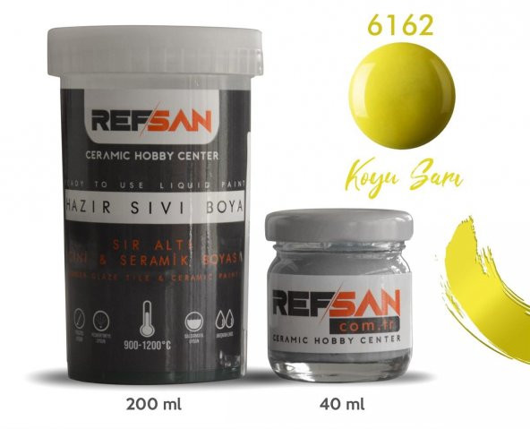 Hazır Çini ve Seramik Boyası 6162 Koyu Sarı 40 ml - Resim 2