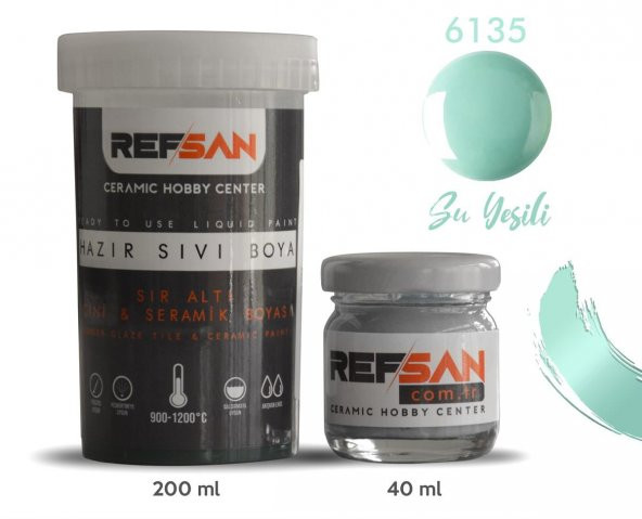 Hazır Çini ve Seramik Boyası 6135 Su Yeşili 40 ml - 2