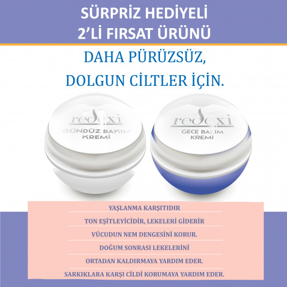 Gündüz ve Gece Bakım Kremi Leke Oluşumu Kırışıklık Karşıtı Koruma 2li Set 50x2 ml