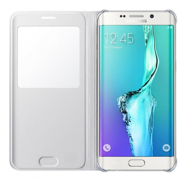 Samsung S6 Edge+ Plus S-View Cover Kılıf Beyaz - EF-CG928PWEGTR - 2