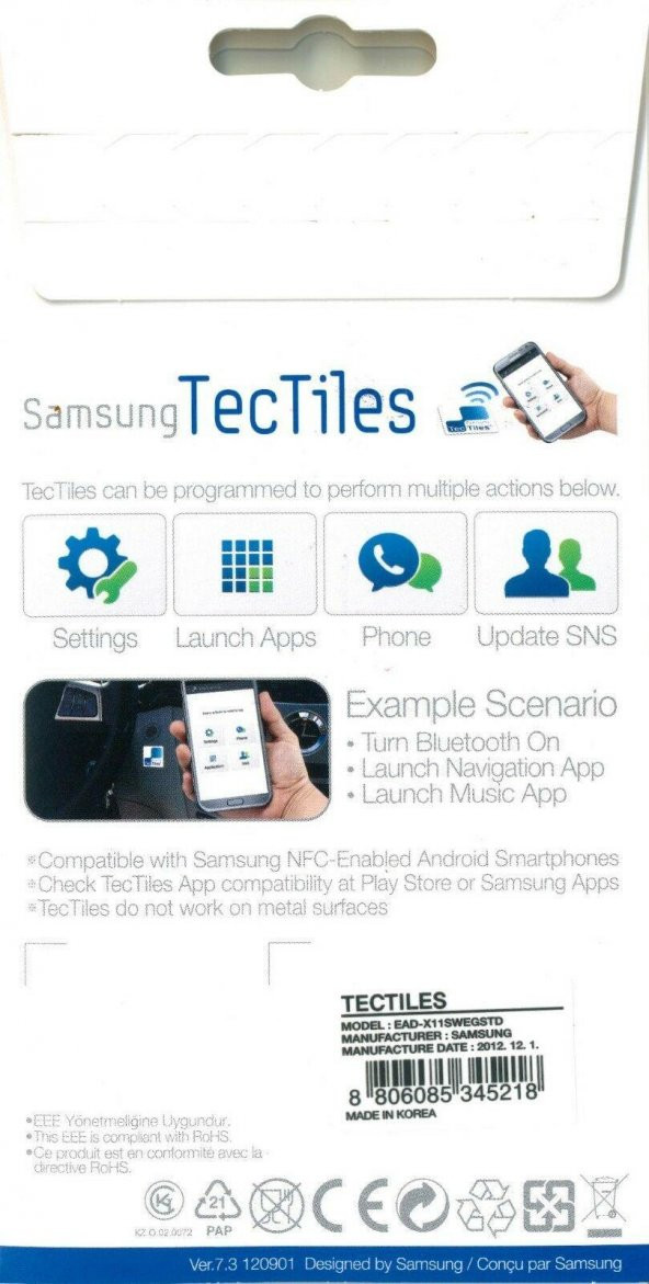 Samsung TecTiles NFC Çıkartma (5 Adet) EAD-X11SWEGSTD - 8
