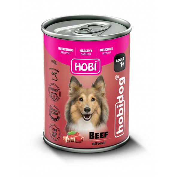 Hobi Hobidog Biftekli Yetişkin Köpek Konservesi 400 Gr