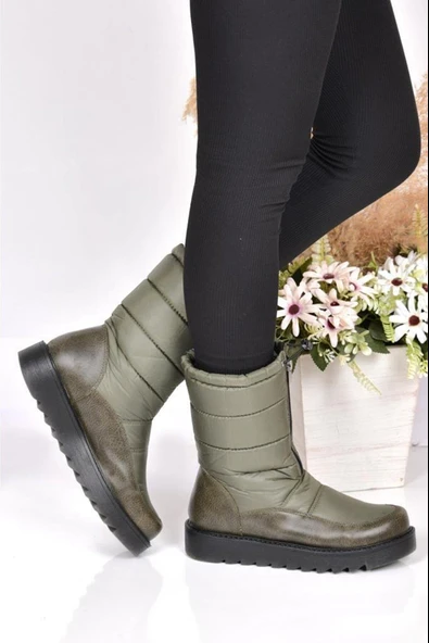 PapuçSepeti 2244 Kadın Kaymaz Taban Kürklü Termal Kar Botu - Resim 5