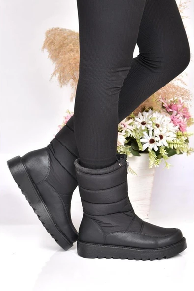 PapuçSepeti 2244 Kadın Kaymaz Taban Kürklü Termal Kar Botu - Resim 4