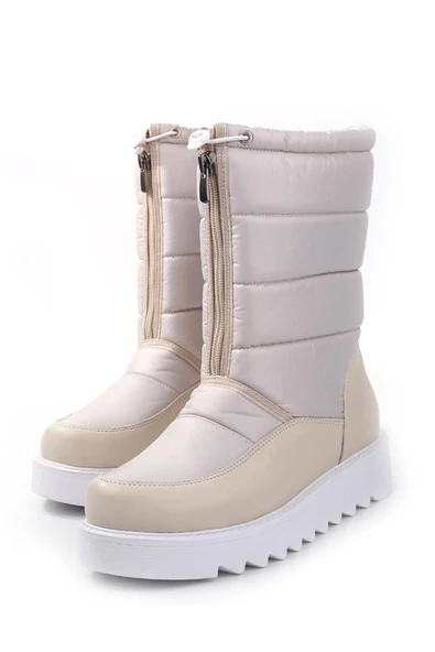 PapuçSepeti 2244 Kadın Kaymaz Taban Kürklü Termal Kar Botu - Resim 9