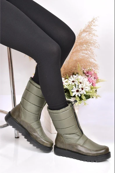 PapuçSepeti 2244 Kadın Kaymaz Taban Kürklü Termal Kar Botu - Resim 2