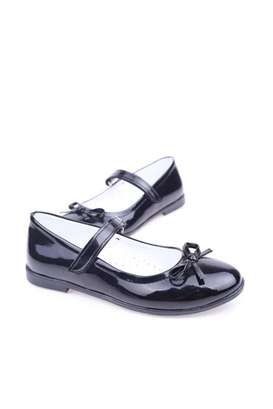 Papuç Sepeti Ortaç 2079 Kız Çocuk Balerin Cırtlı Rugan Babet Ayakkabı ürün görseli 1