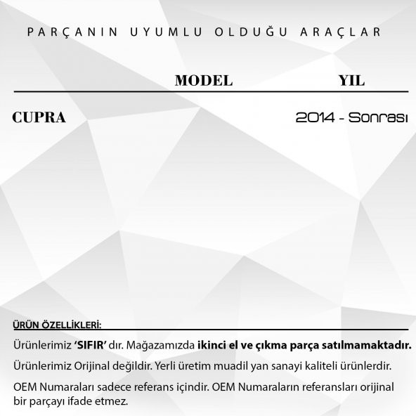Cupra için İç Açma Kolu - Sağ ve Sol - 2