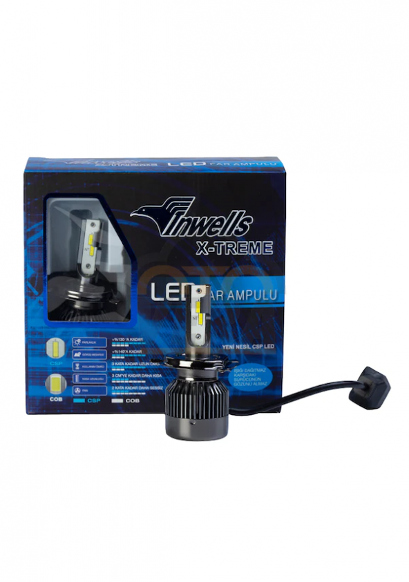 Inwells İnwells Led Xenon H3 Küçük Boyut Şimşek Etkili 8000lm 6500K İnci Beyazı İNW036002