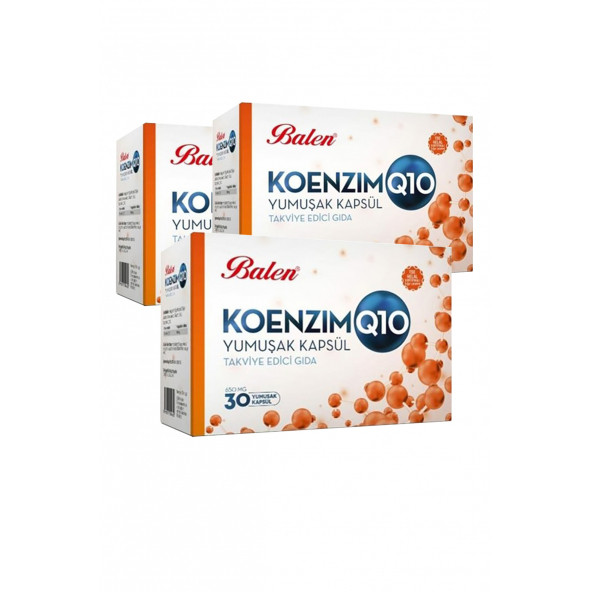 3 Kutu Balen Koenzim Q10 Yumuşak Kapsül 650mgx30 Coenzim Q10 ürün görseli
