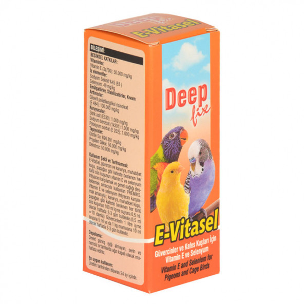 Deep E-Vitasel Kuşlar İçin E Vitamini 30 Ml