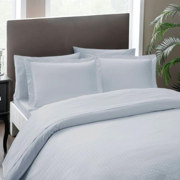 Taç Delux Harvey Saten Çift Kişilik Nevresim Takımı Gri ürün görseli