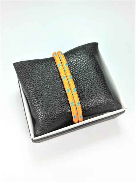 JTSS22KOB1083 JANTİ PARAŞÜT İP ÖRME ve AKİK HEMATİT DOĞAL TAŞ KOMBİN BİLEKLİK KUTULU - Resim 6