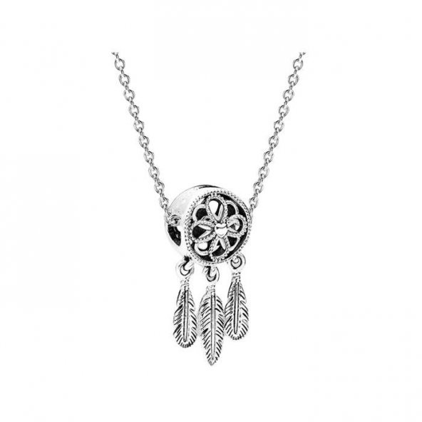 Spirütüel Düş Kapanı Gümüş Kaplama Charm Kolye - 3