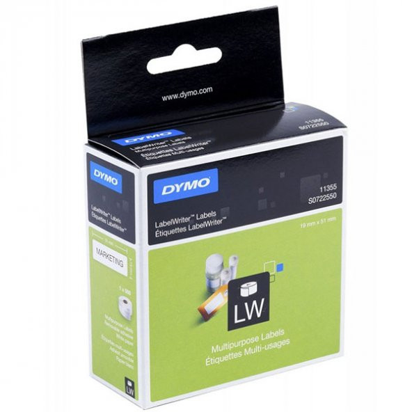 Dymo Label Writer Çok Amaçlı Etiket 500 LÜ 19x51 MM 11355 S0722550 - 2