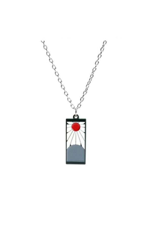 Naruto Anime Sharingan Uzamaki Kunai Gri Metal Zincirli Kolye
