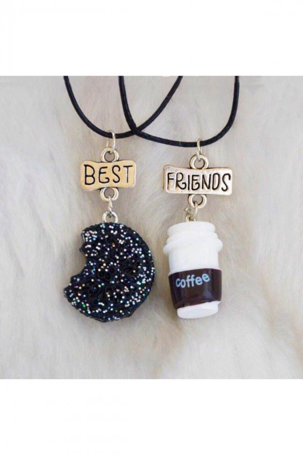 Starbucks Kahve Oreo Best Friends 2li Bff Suni Deri İpli Kolye