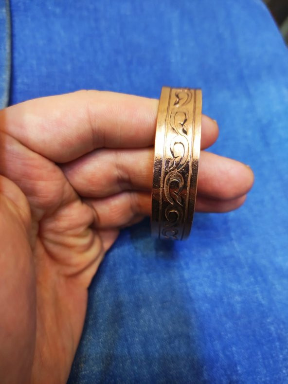 Ayarlanabilir Bakır Bileklik 17 cm Kalınlık 1 cm Sağlık İçin  Takınız