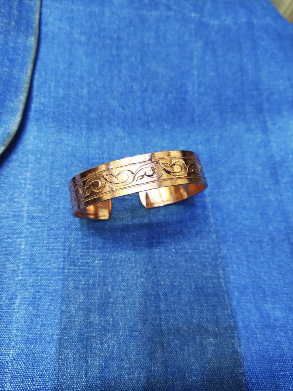 Ayarlanabilir Bakır Bileklik 17 cm Kalınlık 1 cm Sağlık İçin  Takınız - 2