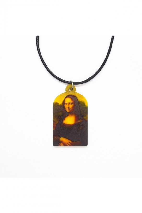 Leonardo Da Vinci Mona Lisa Resim Suni Deri Ipli Hediyelik Kolye