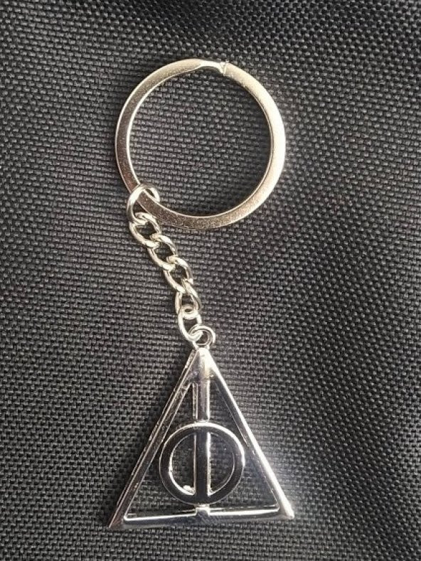 Harry Potter Ölüm Yadigarları Gümüş Rengi  Anahtarlık Hediyelik Aksesuar  Şık - 2