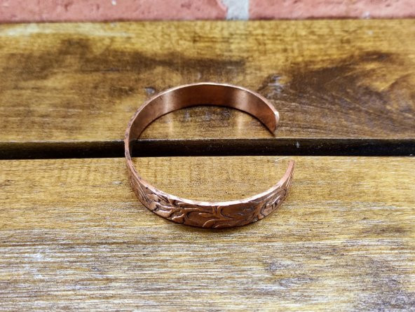 Ayarlanabilir Bakır Bileklik 17 cm Kalınlık 1 cm Sağlık İçin Takınız - 2