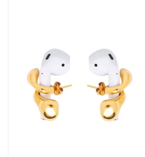 İphone AirPods Kulaklık Tutucu  Küpe, 24 Ayar Altın Kaplama - 5