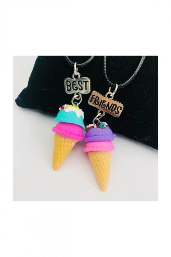 Best Friends Dondurma Kolye Hediyelik Trend Şık Kolye Arkadaş
