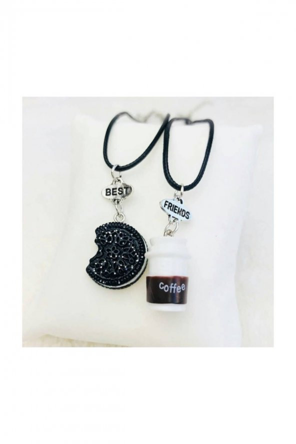 Best Friends Coffe Oreo Kolye Hediyelik Trend Şık Arkadaş Kolye