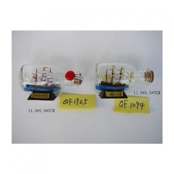 ŞİŞE GEMİ 11.5x5.5x7 cm Dekoratif Hediyelik Ev Ofis Aksesuar
